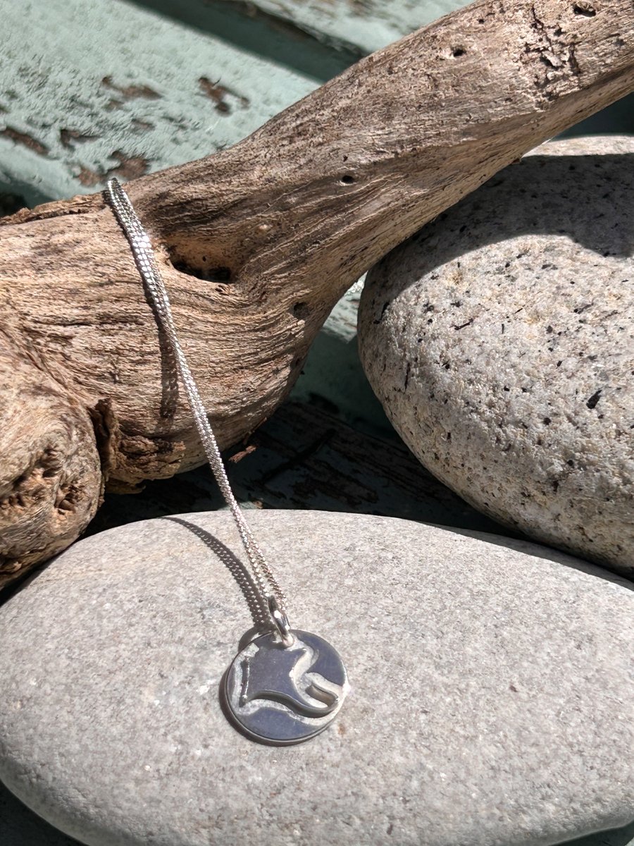 Manta ray silver necklace