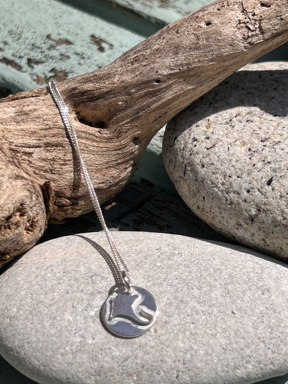 Manta ray silver necklace
