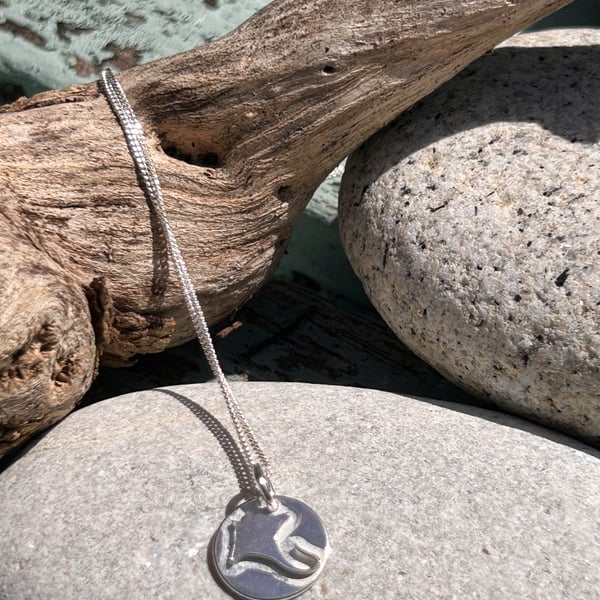 Manta ray silver necklace
