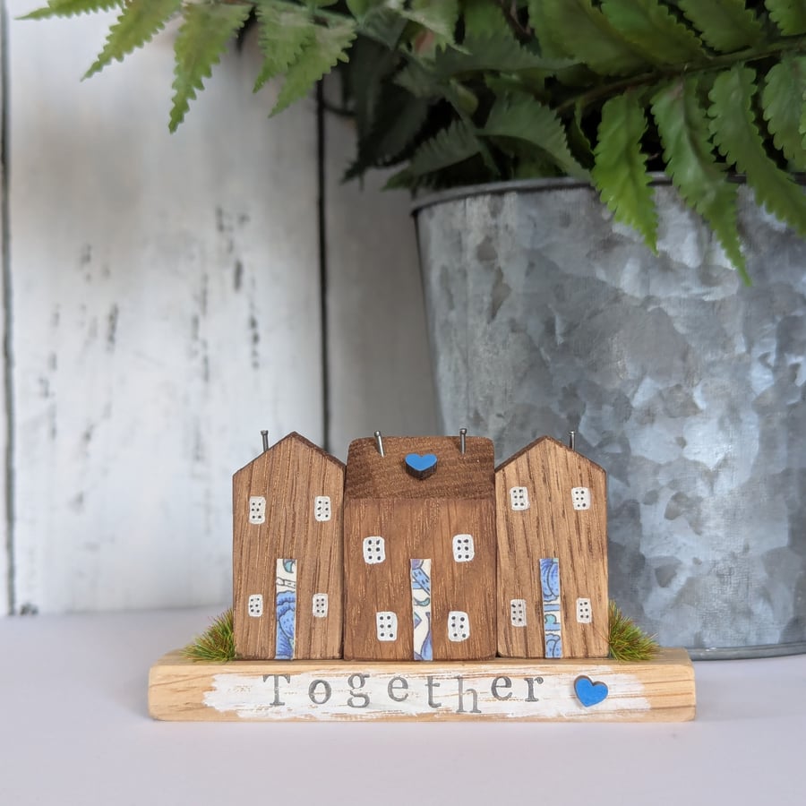 Handmade Tiny Oak Cottage Home Decor 'Together'