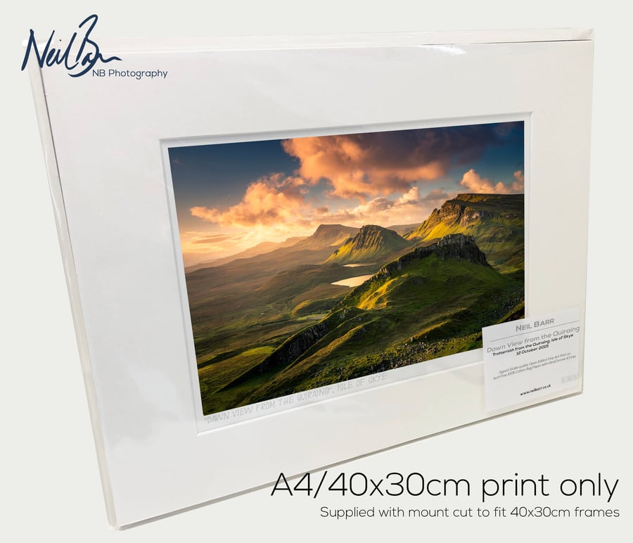 Trotternish from Quiraing Isle of Skye Scotland - A4 (40x30cm) Unframed Print