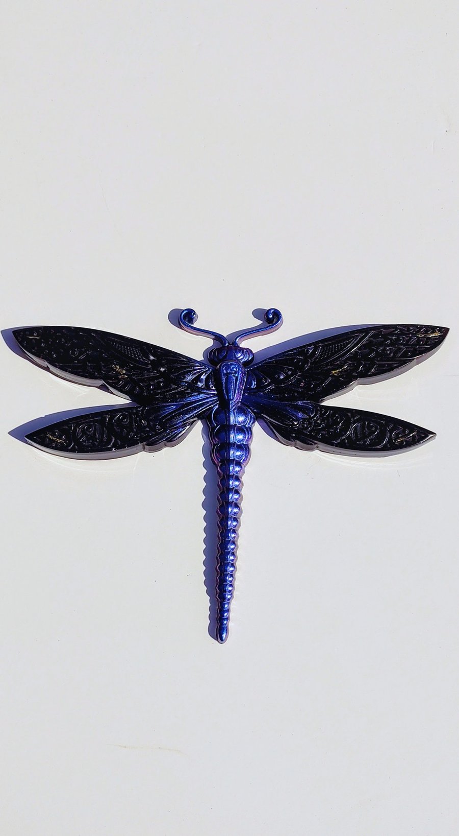 Resin Dragonfly Wall Hanging with gold accents