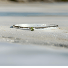 Silver Peridot Birthstone Bangle
