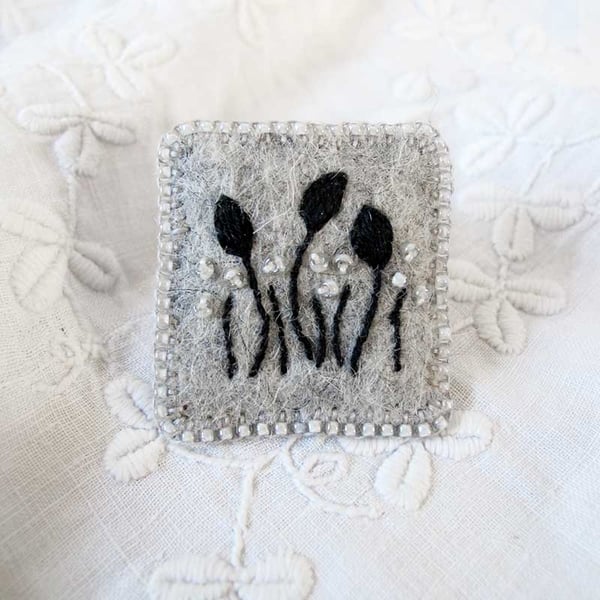 Felt Embroidered Brooch