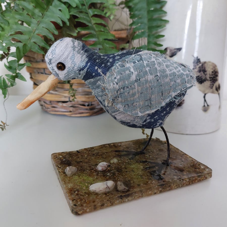 Wader inspired bird soft sculpture ornament decoration 