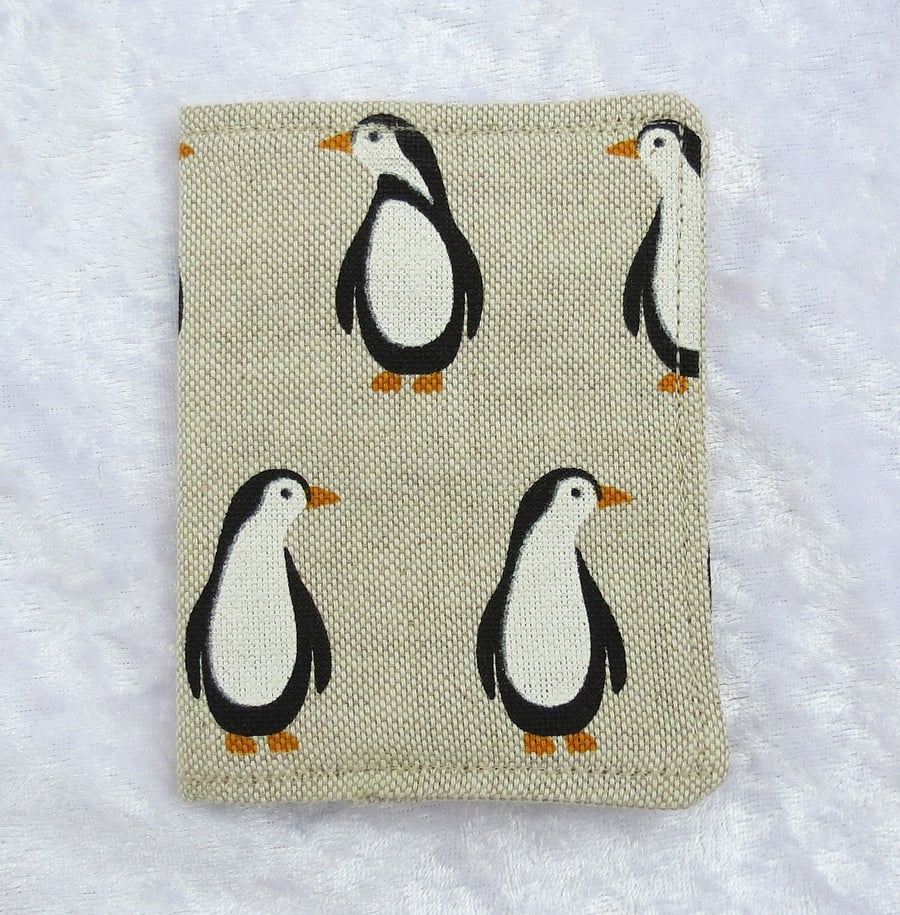 Bus Pass cover, ticket sleeve, puffins, slight seconds