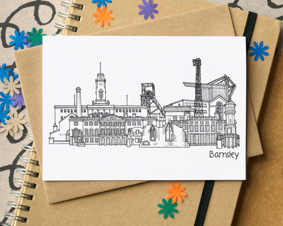 Barnsley Skyline Greetings Card