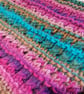 Handknit Vegan Chunky Circular Cowl Bright Multi - Image 5