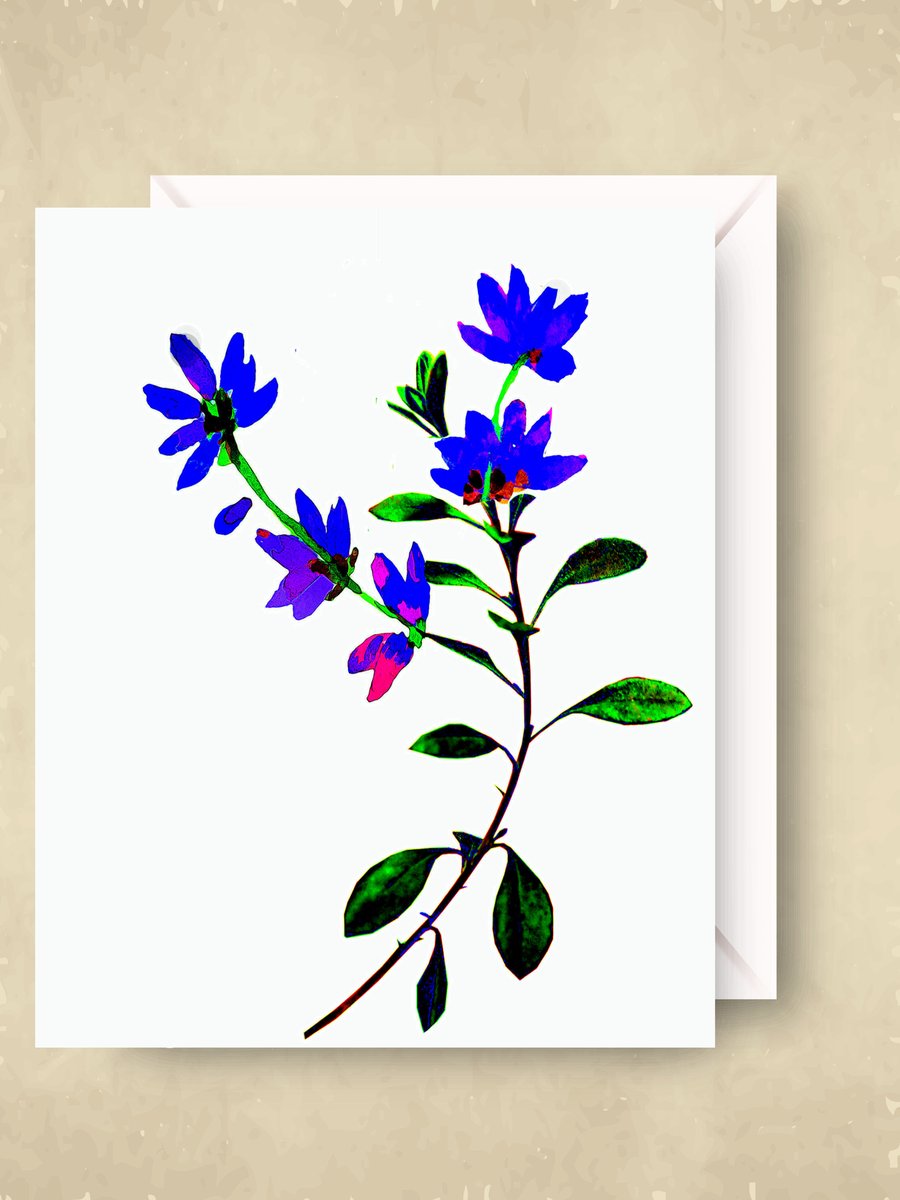 Wild Flowers  Note Card, Greeting Card,  Notelet A6