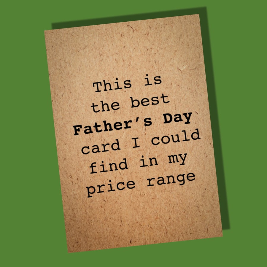 Father's Day card, Card for Dad, Price range