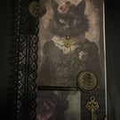 Gothic Cat & Rose Journal Notebook Gothic Black Cat