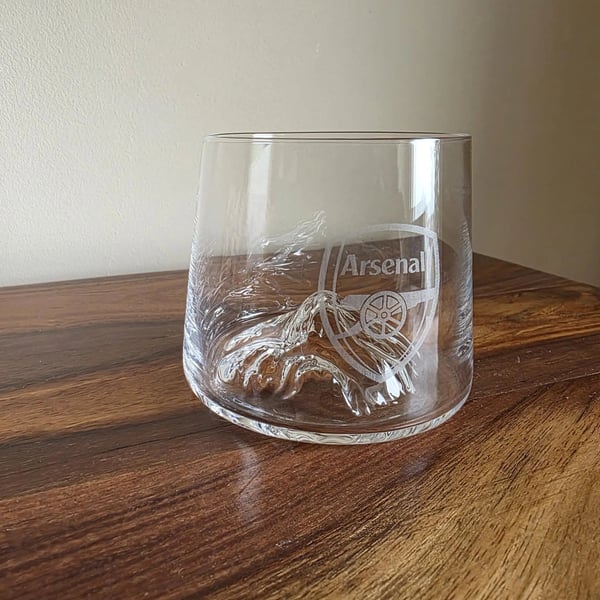 Gunners Whisky Glass - Japanese-Style Crystal Tumbler - Football Fan Gift