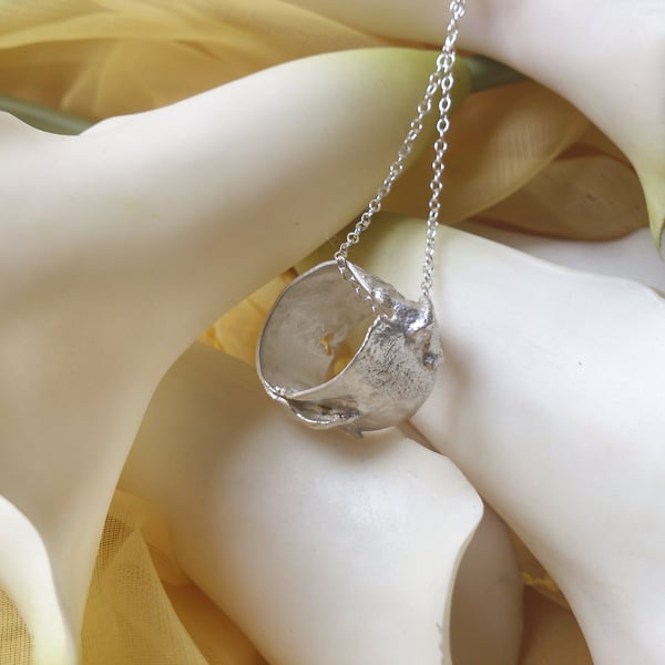 Melted ring sterling silver necklace