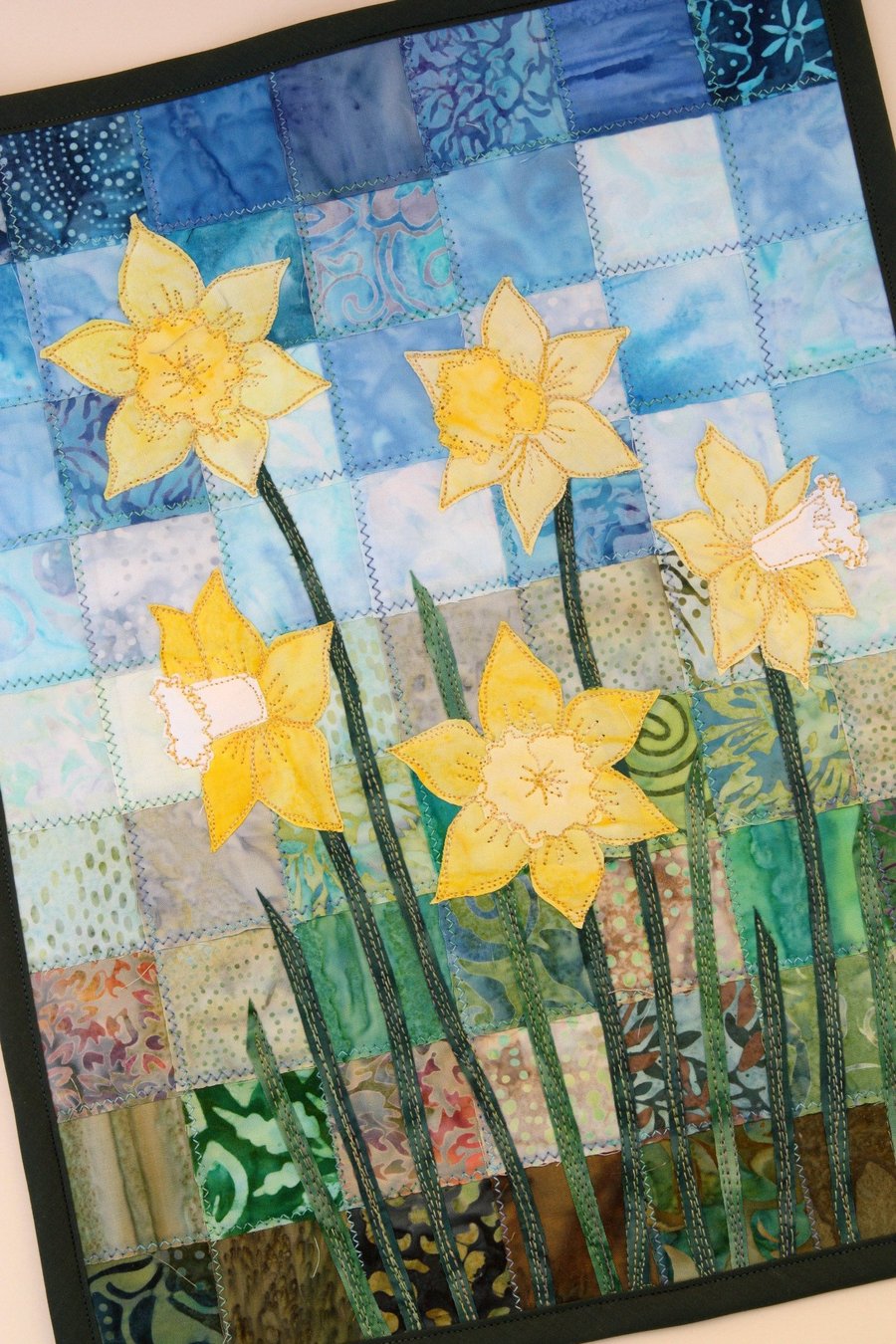 Daffodil Kit Art Quilt Wall Hanging 