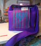 Harris tweed cross body bag with Celtic heart