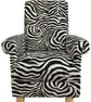 Zebra Fabric Adult Chair Armchair Black White Striped Accent Hide Small Fireside