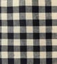 Black Gingham Linen-Cotton Fabric, Medium Weight, by the metre