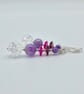 Crackle Quartz, Amethyst & Crystal Earrings, February Birthday, Anniversary Gift