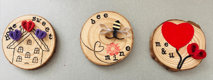 Set of 3 Quilling Fridge Magnets