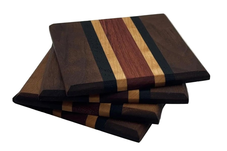 Coasters - Walnut, Wenge, Maple & Purple Heart