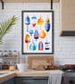 Lobster Buoys Illustrated A4 Art Print - Image 7