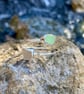 RARE UV & White Seaglass and Sterling Silver Spiral Adjustable Ring - 1353 - Image 3