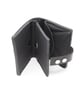 Black leather wallet with press stud closure - Image 3