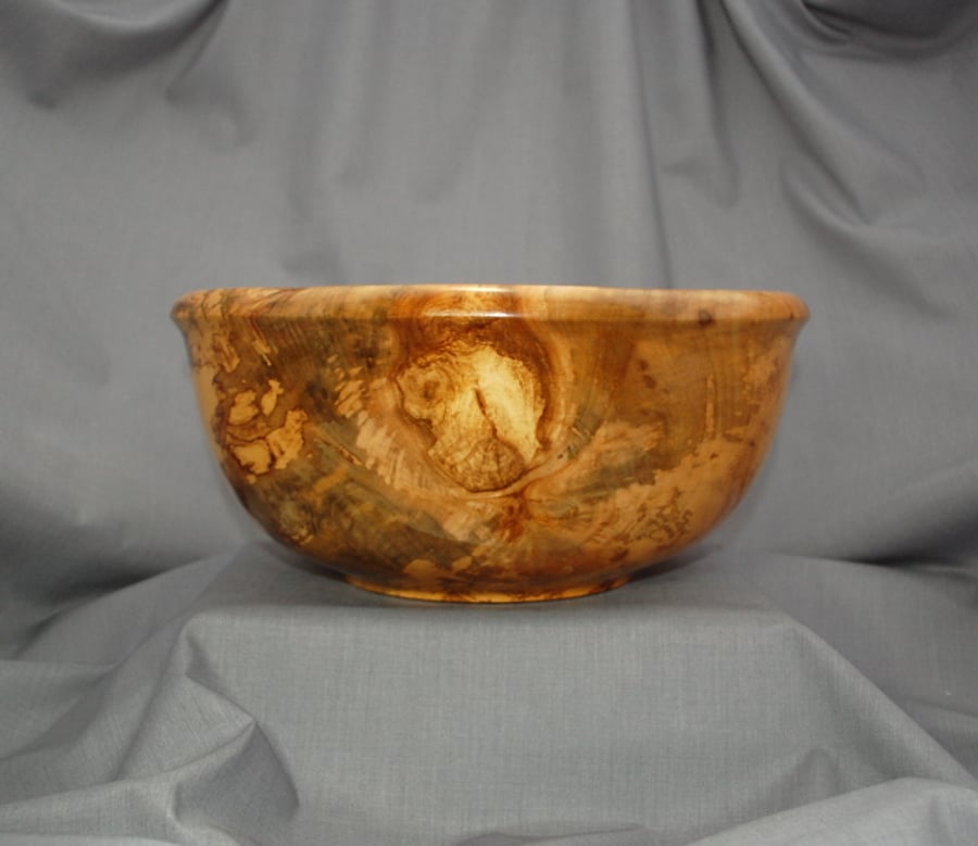SOLD-Wooden Bowl in Rare Spalted Lime Timber