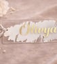 Acrylic Painted-Effect Place Name Bookmark with Gold Lettering & Ribbon - Image 3