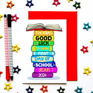 Personalised Back To School Good Luck Card For Daughter, Son, Grandchild, Niece