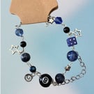 Handmade blue & black bracelet 