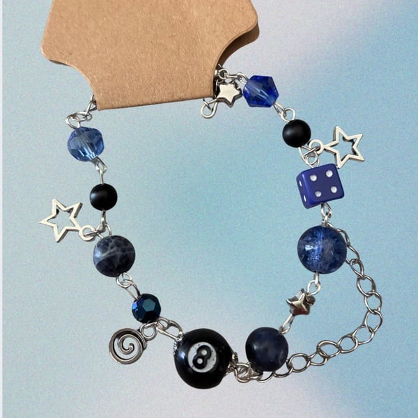 Handmade blue & black bracelet 