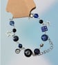 Handmade blue & black bracelet  - Image 1