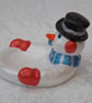 White Ceramic Xmas Christmas Snowman Decorative Table Ornament Decoration. - Image 2