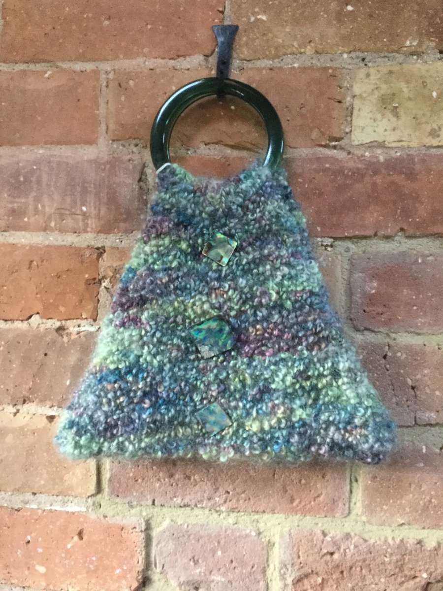 MoBair Hand Dyed Hand Knitted Triangle Hand Bag