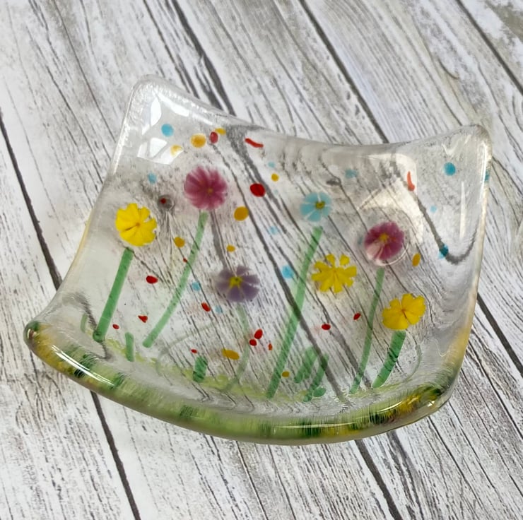 Fused Glass Trinket Dish Folksy