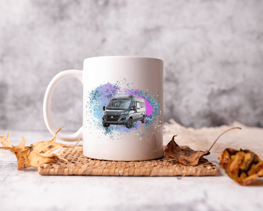 Watercolor camper van mug