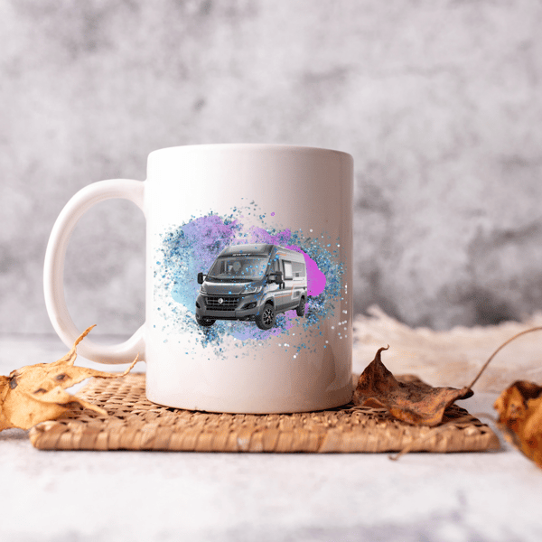 Watercolor camper van mug