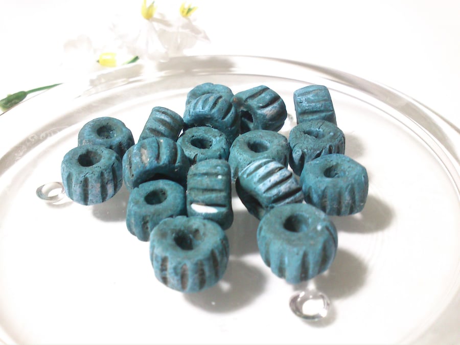 Blue Ridge Textured Ceramic Beads