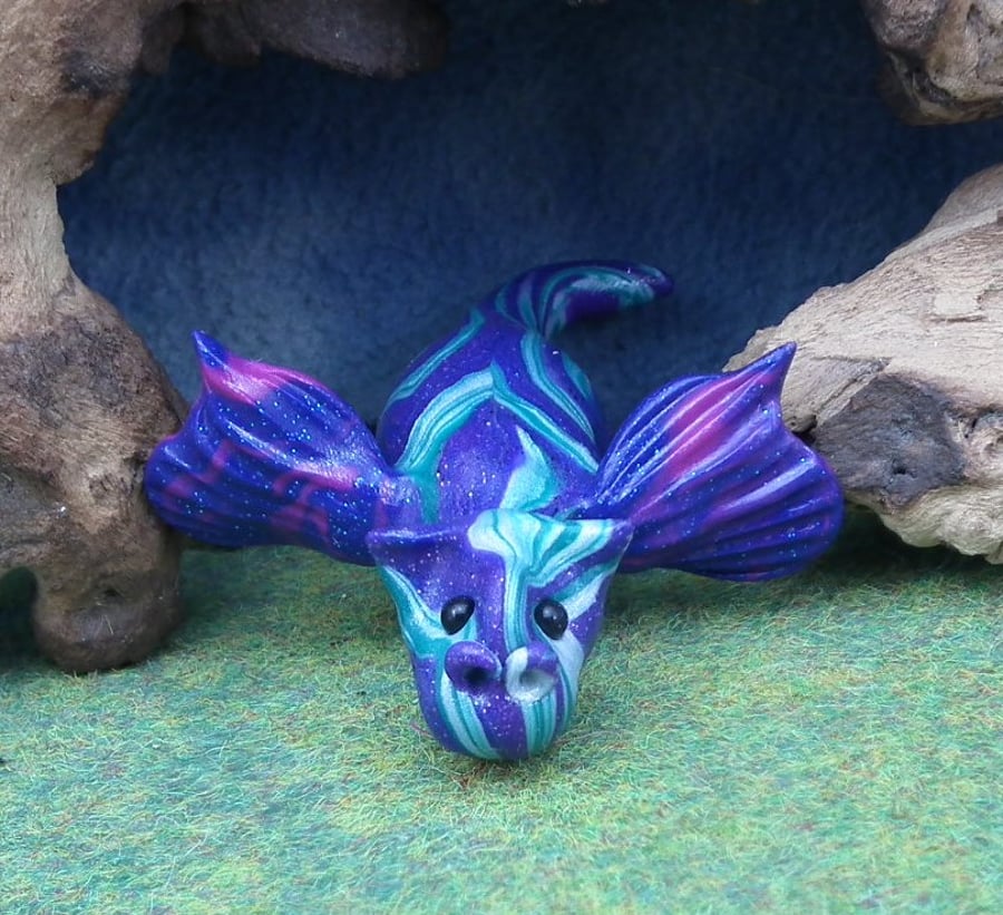 Tiny Elemental Dragon 'Raff' OOAK Sculpt by artist Ann Galvin Gnome Village