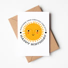Another trip around the sun mid century birthday card A6