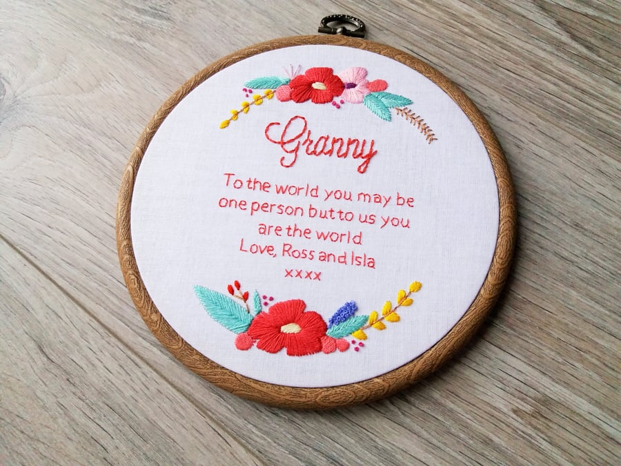 To The World...Personalised Gift for Mum, Gran, Nan, Nanna, Nanny etc 