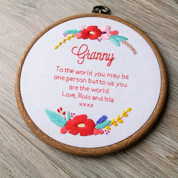 To The World...Personalised Gift for Mum, Gran, Nan, Nanna, Nanny etc 