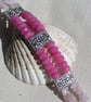 Pink Morganite & Rose Quartz Gemstone Beaded Bracelet "Wild Rose" - Image 4