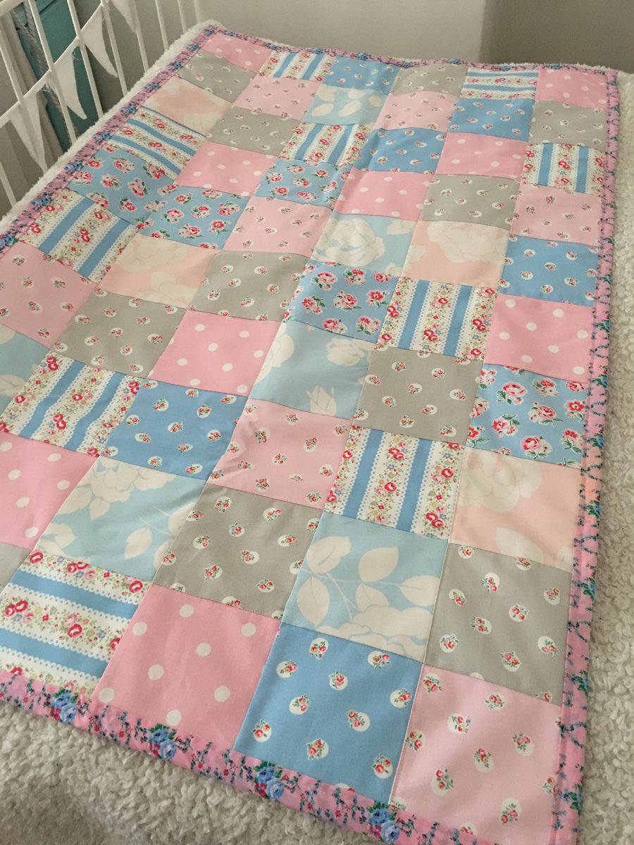 Large patchwork quilt in Cath kidston fabrics 