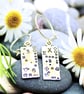 Handmade contemporary silver and gold earrings, Keum boo technique - Image 4