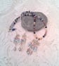 Pearl and Crystal Necklace with Chandelier Pendant and Earrings, Gift for Her - Image 6