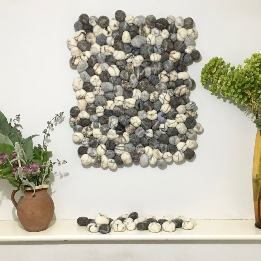Felted pebble wall hanging (60cm x 70cm approx) - SALE ITEM