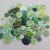 Assorted Button Destash  Mixed Greens