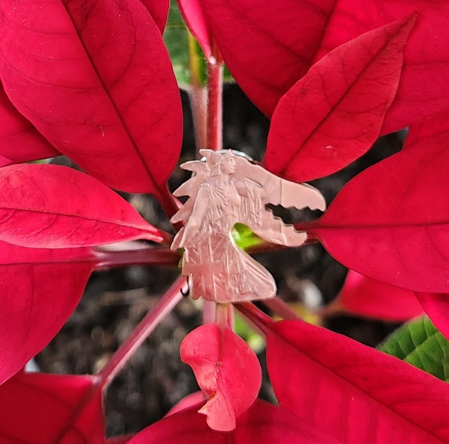 Dragon brooch pin or tie pin upcycled from penny coin